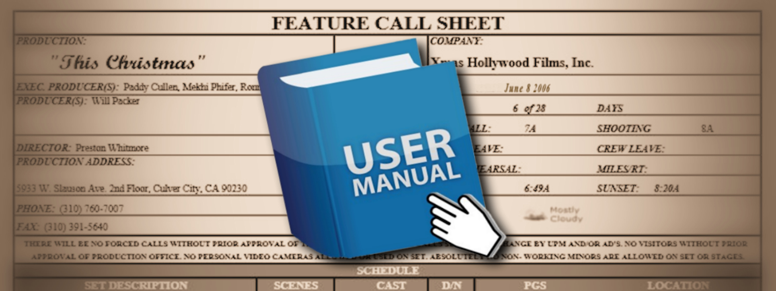 Callsheet aka User Manual