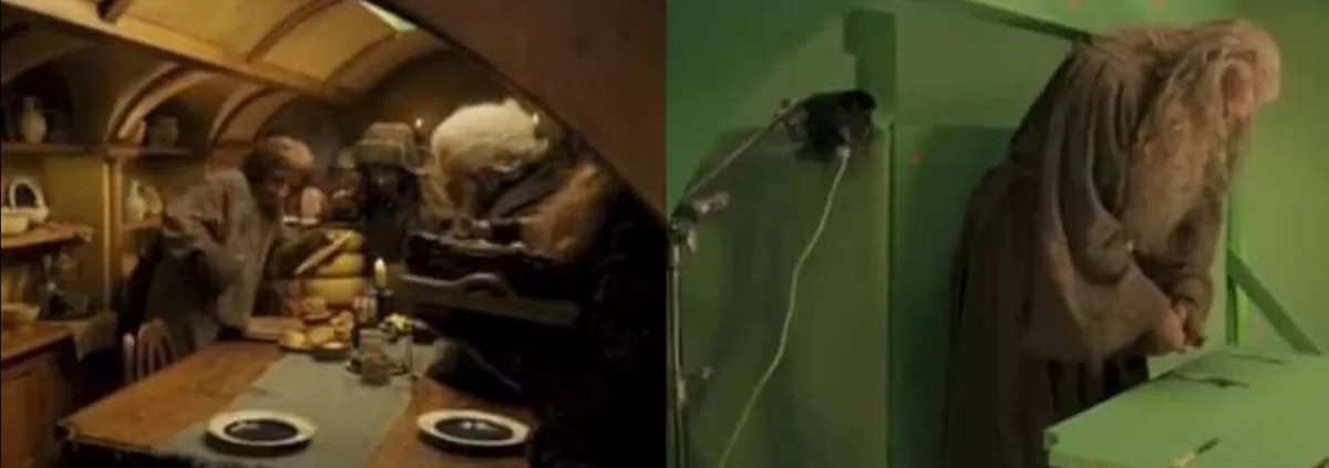 Realtime scaling of Hobbits and Gandalf in Bilbo's house